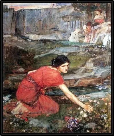 Картина Девушки собирают цветы у реки (Maidens Picking Flowers by a Stream)