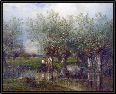 Ивы и рыбак (Willows, with a Man Fishing)