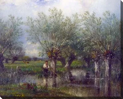 Ивы и рыбак (Willows, with a Man Fishing)