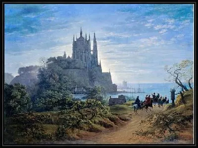 Готическая церковь на скале у моря (Gothic church on a rock by the sea)