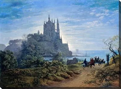 Готическая церковь на скале у моря (Gothic church on a rock by the sea)