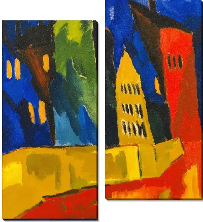 Картина Дома ночью (Houses at Night)