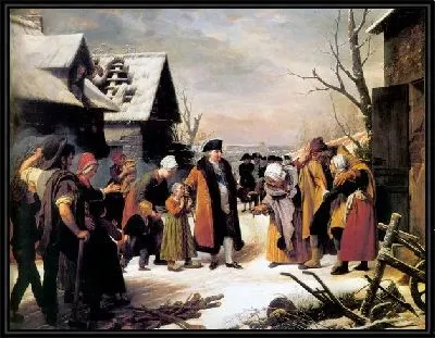 Картина Людовик 16 ( Louis XVI distribuant ses bienfaits aux pauvres pendant le rigoureux hiver de 1788)