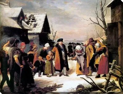 Картина Людовик 16 ( Louis XVI distribuant ses bienfaits aux pauvres pendant le rigoureux hiver de 1788)