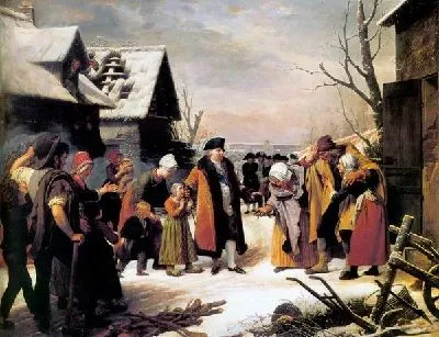 Картина Людовик 16 ( Louis XVI distribuant ses bienfaits aux pauvres pendant le rigoureux hiver de 1788)
