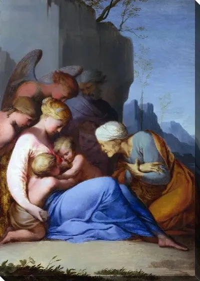 Картина Святое семейство со святыми и ангелами (The Holy Family with Saints and Angels)