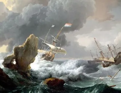 Суда терпящие бедствие у скалистых берегов (Ships in Distress off a Rocky Coast)