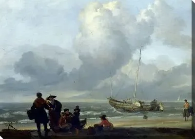 Картина Пляж с рыбаками (A Beach Scene with Fishermen)