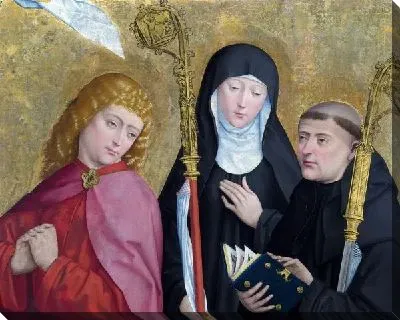 Картина маслом Святые Иоанн Богослов, Схоластика и Бенедикта (Saints John the Evangelist, Scholastica and Benedict)