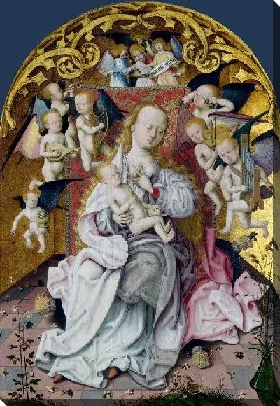 Картина маслом Мадона с младенцем и музыкантами ангелами (The Virgin and Child with Musical Angels)