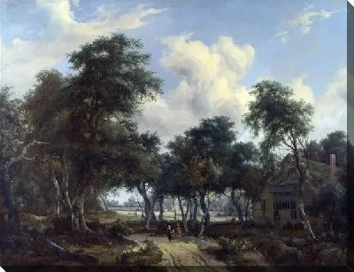 Деревенский пейзаж с домом ( A Woody Landscape with a Cottage)