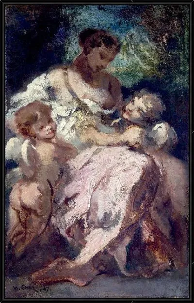Картина Венера и два Амура (Venus and Two Cupids)