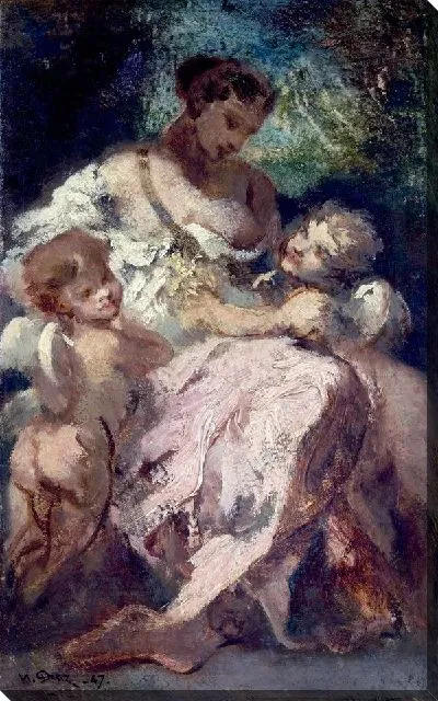 Картина Венера и два Амура (Venus and Two Cupids)