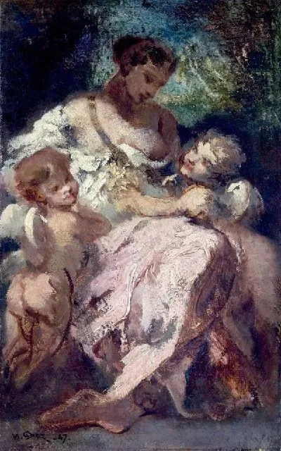 Картина Венера и два Амура (Venus and Two Cupids)