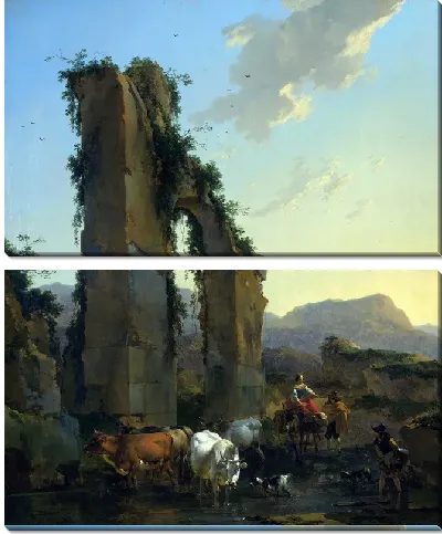 Картина Крестьяне у разрушенного акведука (Peasants by a Ruined Aqueduct)
