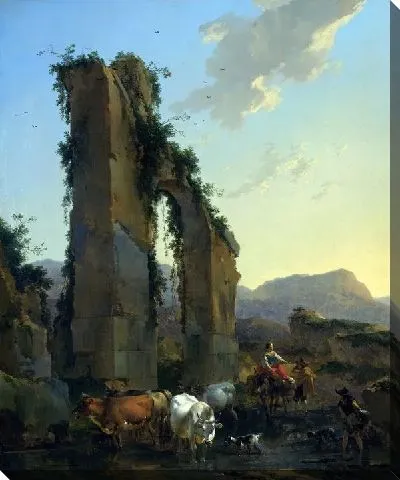 Картина Крестьяне у разрушенного акведука (Peasants by a Ruined Aqueduct)