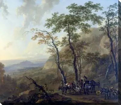 Картина Горный пейзаж с погонщиками мулов (Mountainous Landscape with Muleteers)