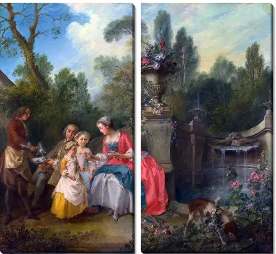 Картина Дама в саду с детьми ( A Lady in a Garden taking Coffee with some Children)