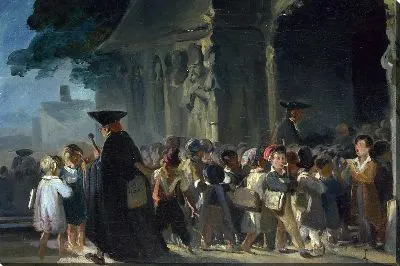 Картина маслом Дети у дверей церкви (Children at a Church Door)