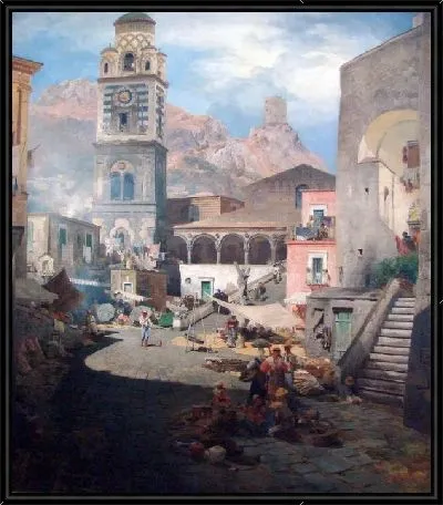 Рынок в Амаьфи (Oswald Achenbach Marktplatz Amalfi)