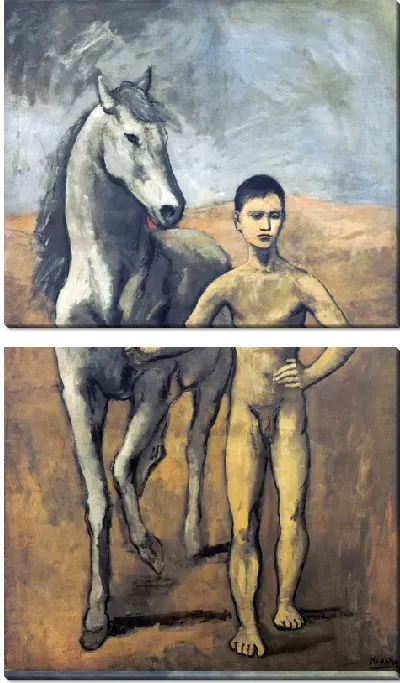 Модульная картина Мальчик ведущий лошадь (Boy Leading a Horse)
