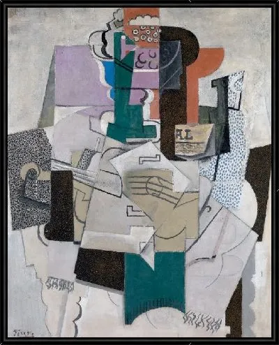 Картина Блюдо, бутылка и скрипка (Fruit Dish, Bottle and Violin)