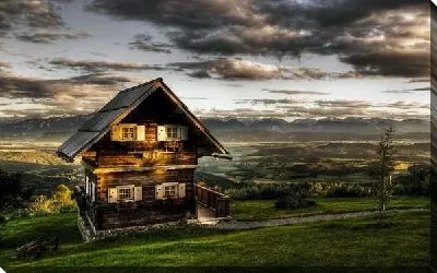 Постер Домик вечером