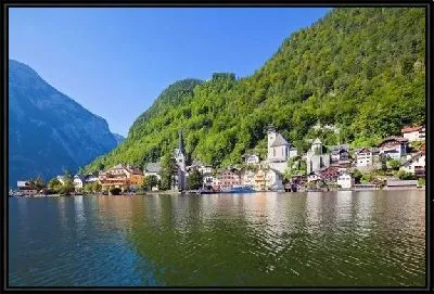 Картина Деревня у озера №2