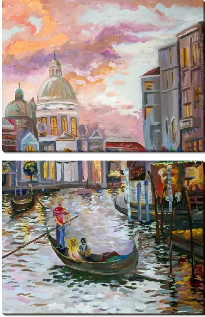 Модульная картина Венеция в акварели
