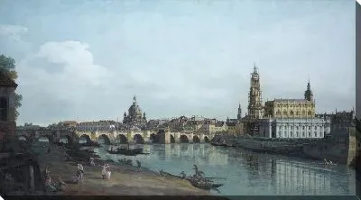 Дрезден, вид с правого берега Эльбы, под мостом Августа