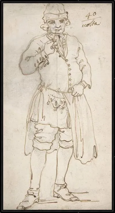 Картина Человек курит трубку