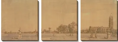 Картина Уорик: город и замок из Приоратских садов