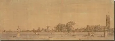 Картина Уорик: город и замок из Приоратских садов