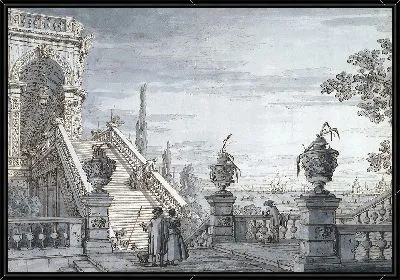 Картина Каприччио с монументальной лестницей