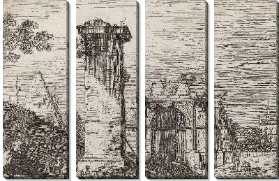 Картина Пейзаж с разрушенными памятниками