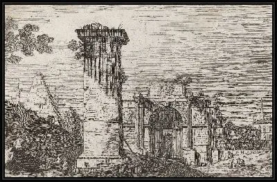 Картина Пейзаж с разрушенными памятниками