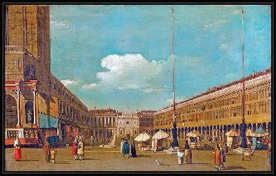 Картина Площадь Сан-Марко, Венеция, вид на запад с юга от центральной линии