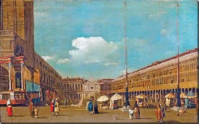 Картина Площадь Сан-Марко, Венеция, вид на запад с юга от центральной линии