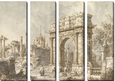 Картина Каприччио с римской триумфальной аркой