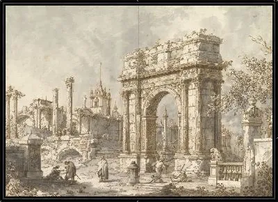 Каприччио с римской триумфальной аркой