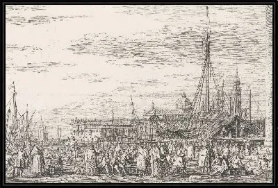 Картина Рынок на Понте Реалто (Рынок на Пьяццетте в Венеции)