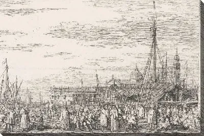 Картина Рынок на Понте Реалто (Рынок на Пьяццетте в Венеции)