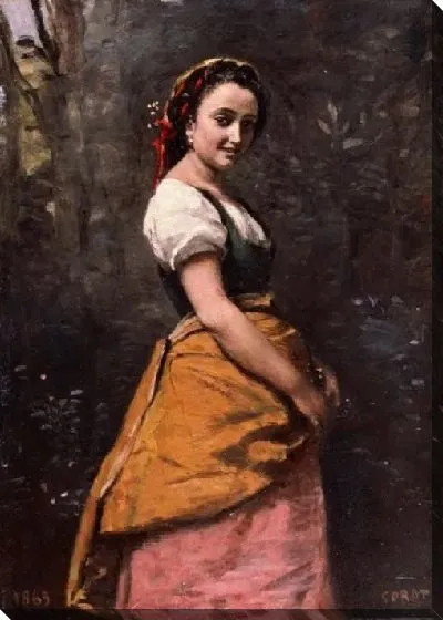 Картина Молодая женщина в лесу