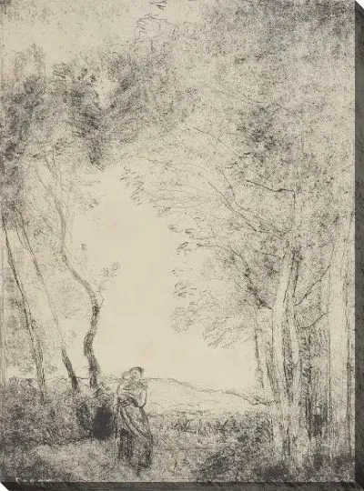 Картина Молодая мама у входа в лес