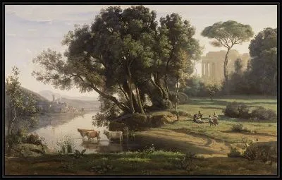 Итальянский пейзаж (Местечко Италии, Восходящее солнце)