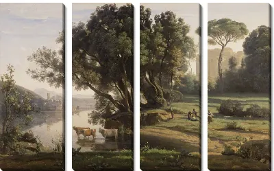 Итальянский пейзаж (Местечко Италии, Восходящее солнце)