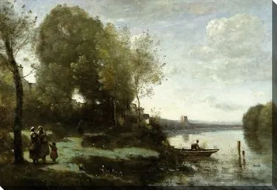 Картина Река с далекой башней