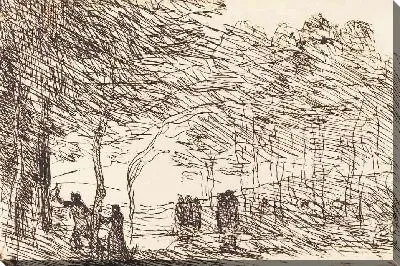 Картина Орфей, ведущий Эвридику