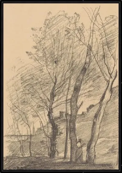 Картина Чтение под деревьями Аррас, июль 1874 г.