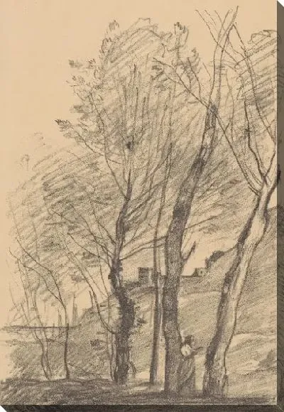 Картина Чтение под деревьями Аррас, июль 1874 г.